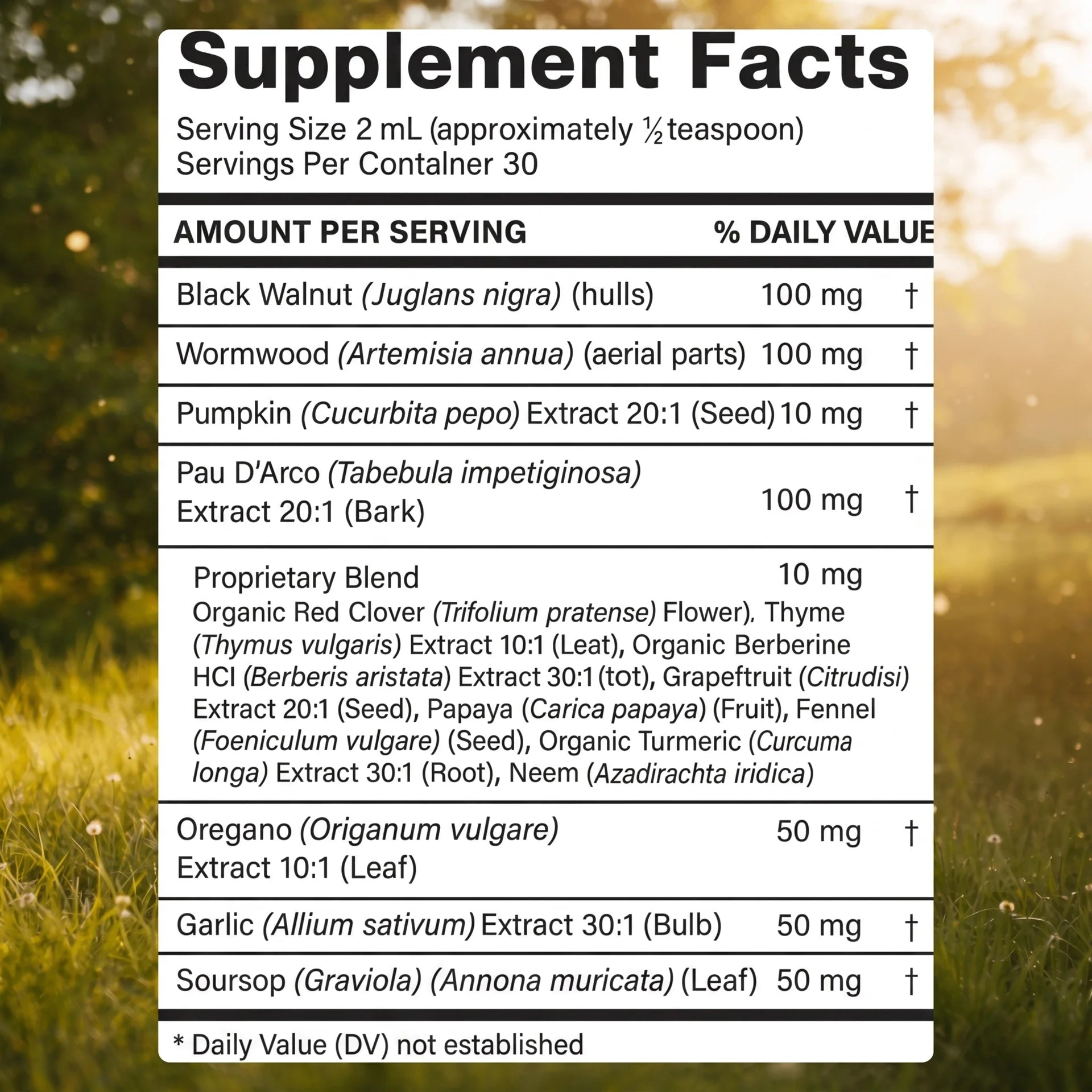 Black Walnut Wormwood Full Spectrum Formula
